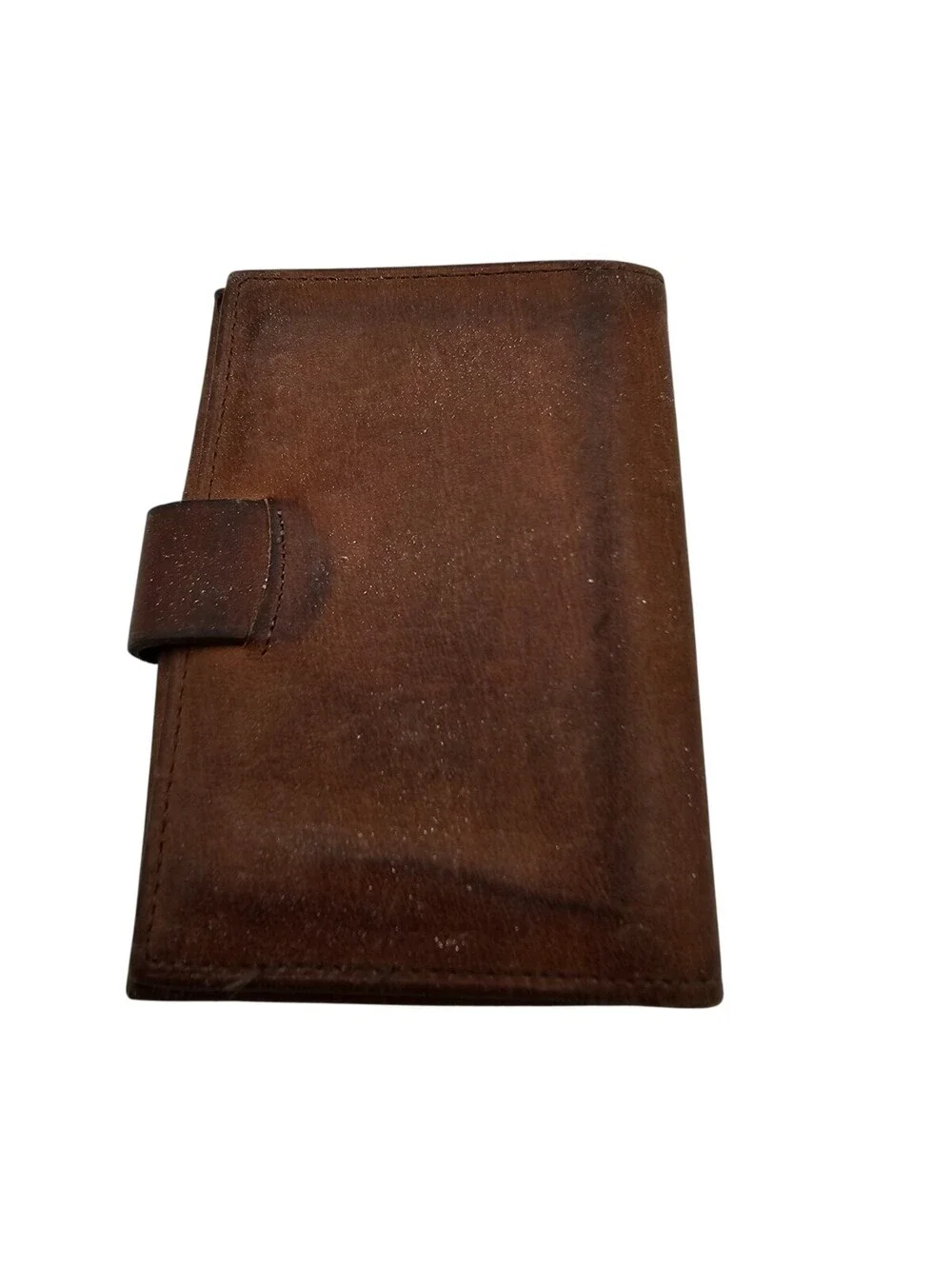 Vintage Princess Gardner Genuine Cowhide Leather Bi Fold Wallet Brown Embossed